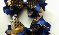 Navy blue & Gold bows