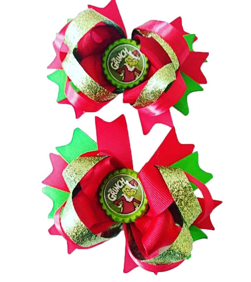 Grinch Christmas bows
