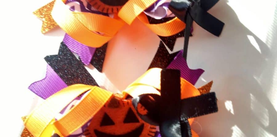 Pumpkin Hairbows pigtail