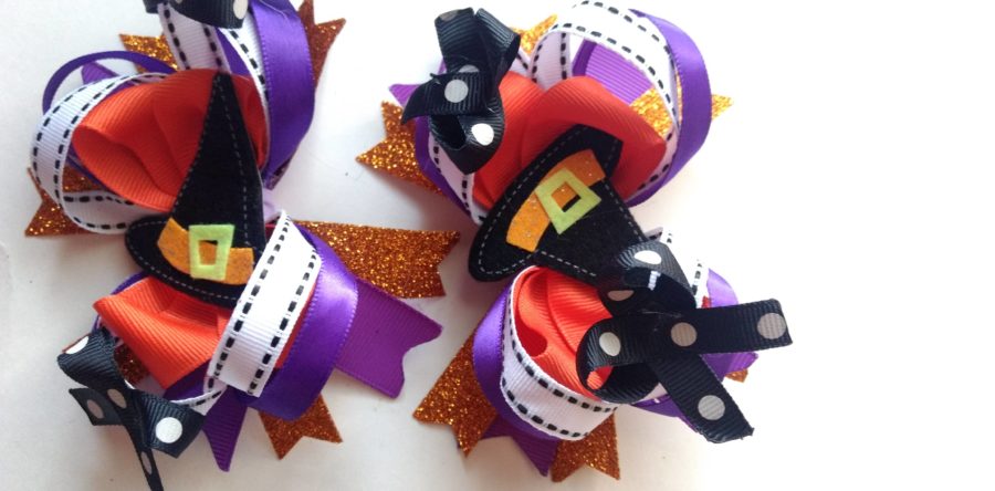 Witch hat pigtail bow